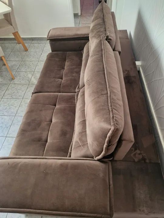 Sofá 3 Lugares Marrom - Foto 5