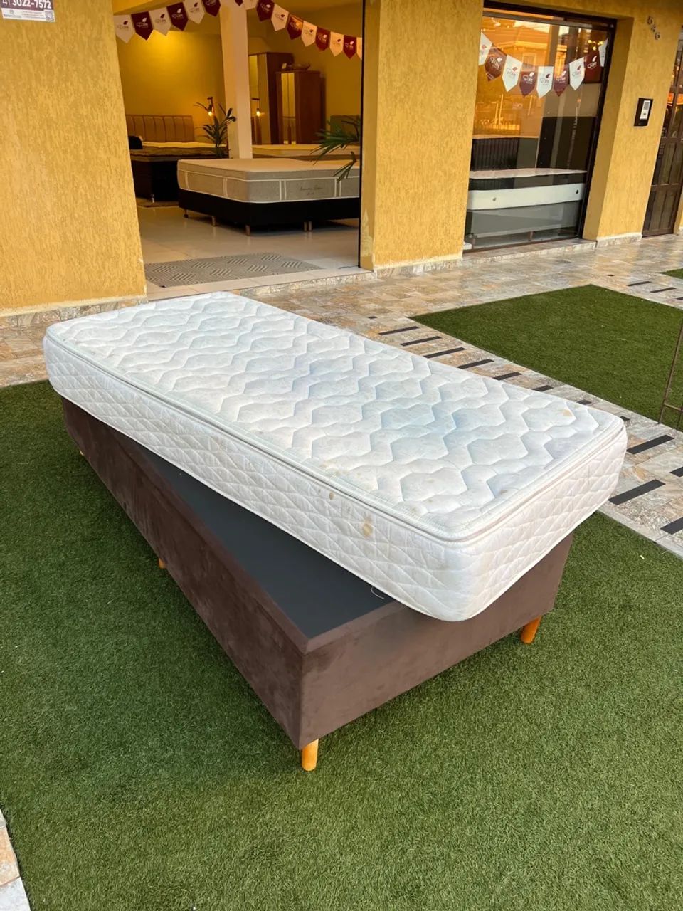 Cama de Solteiro Base +Colchão Usado - ENTREGAMOS  - Foto 4