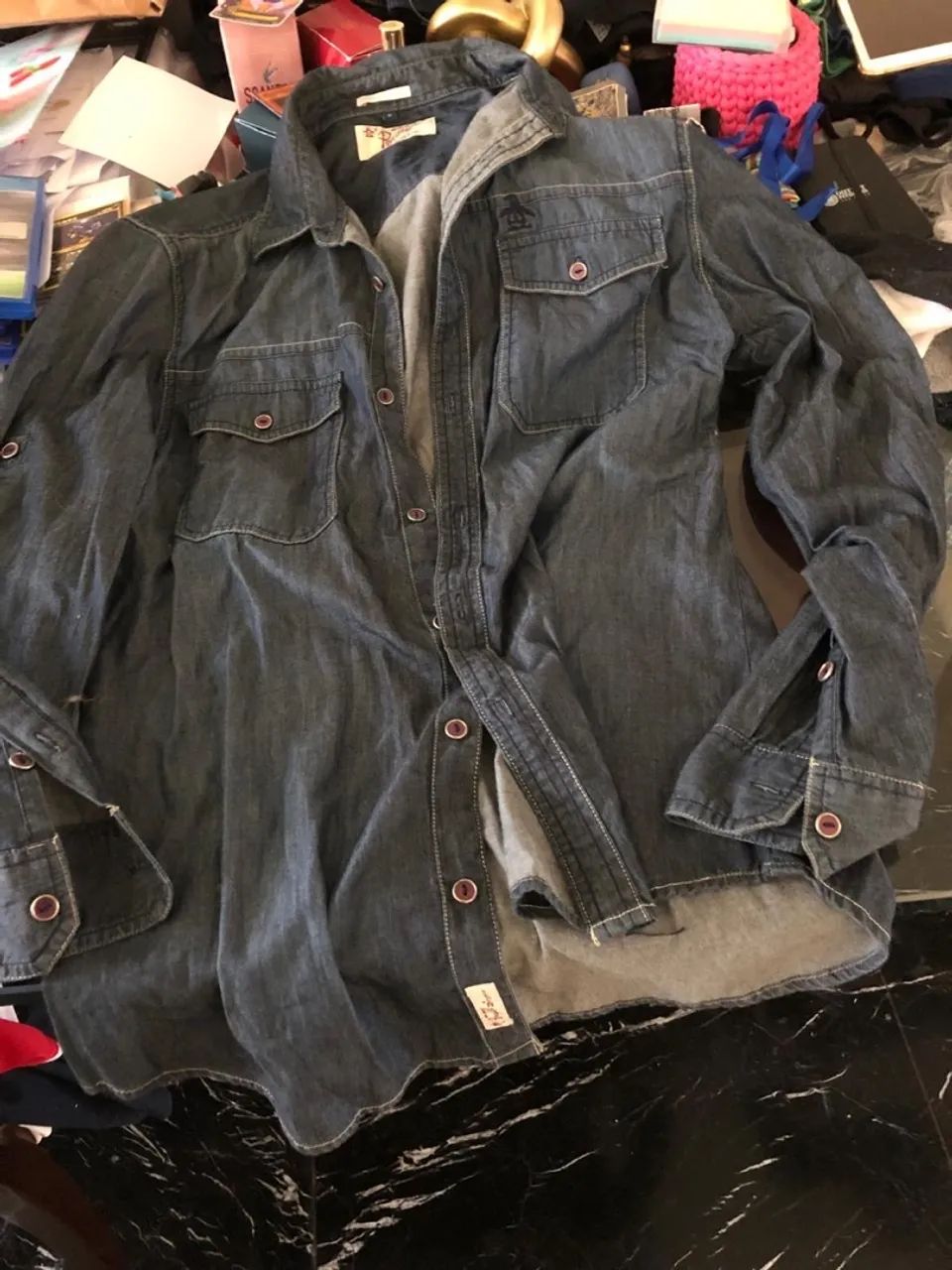 Camisa Jeans Masculina Penguin