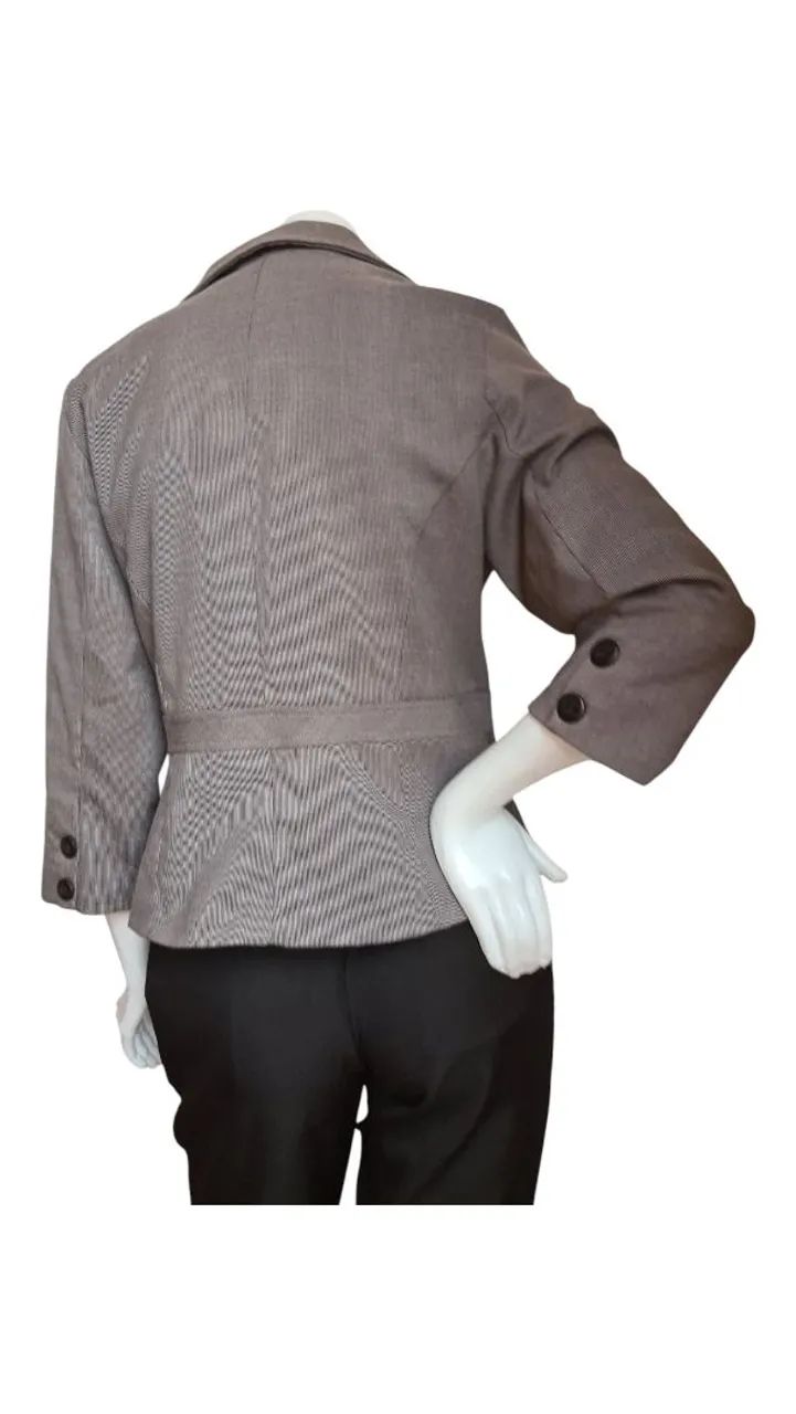 Blazer cinza mescla manga 7/8 - Foto 4