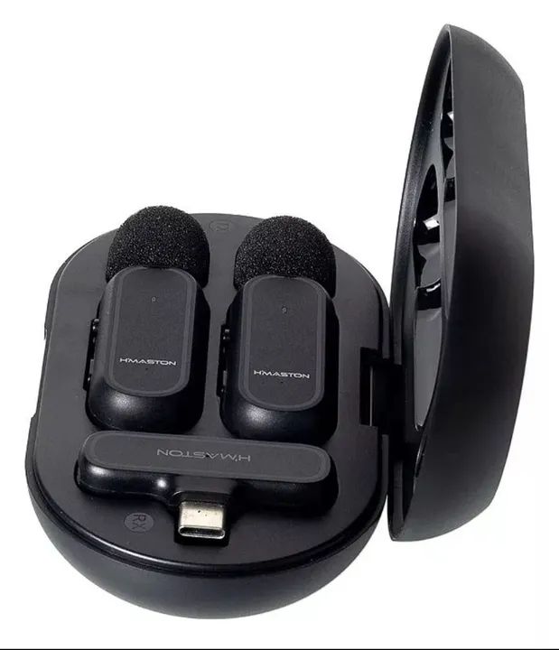 Microfone de Lapela Duplo sem Fio Tipo-C MKO8 - Áudio Profissional sem Ruídos - Foto 4