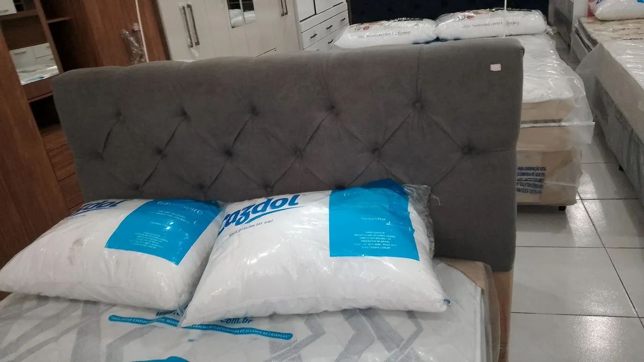 Cabeceira de Cama em várias cores tecido suede entrega grátis  - Foto 4