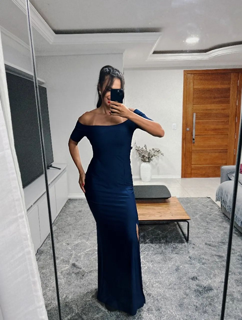 Vestido Tubinho Vestido Ombro A Ombro Preto Longo Casamento