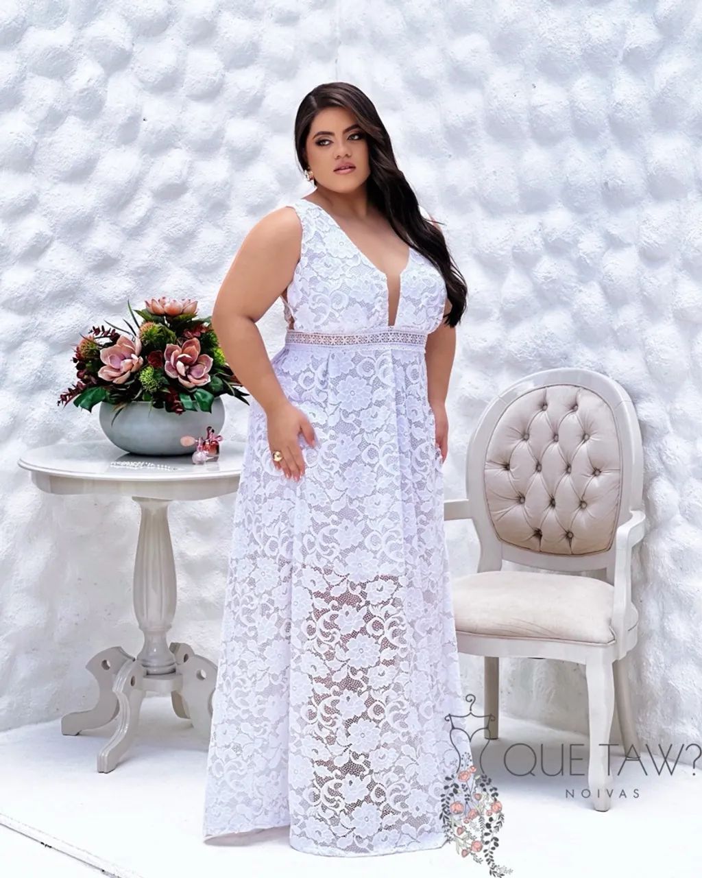 Vestido longo branco