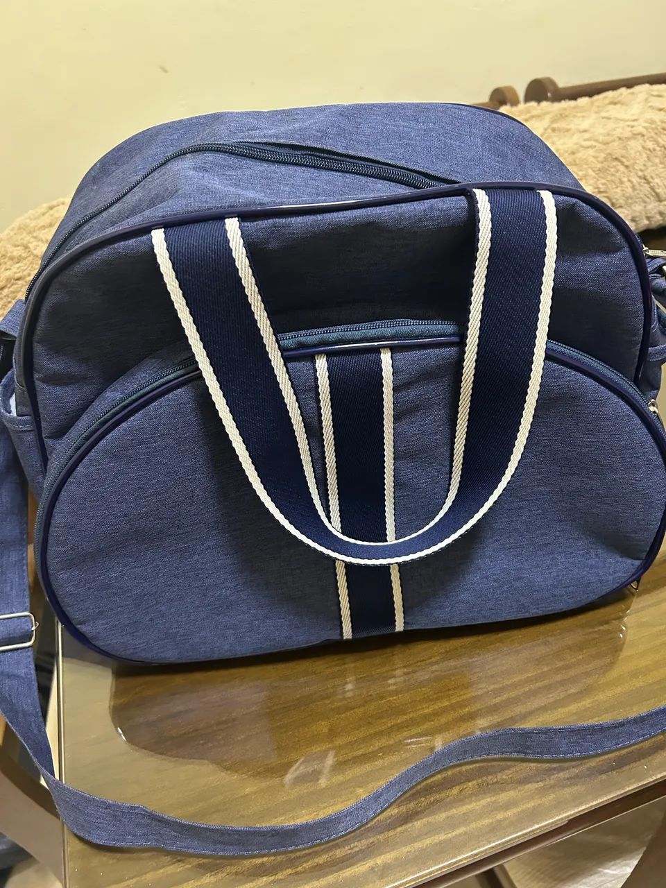 Bolsa maternidade de linho está novinha 