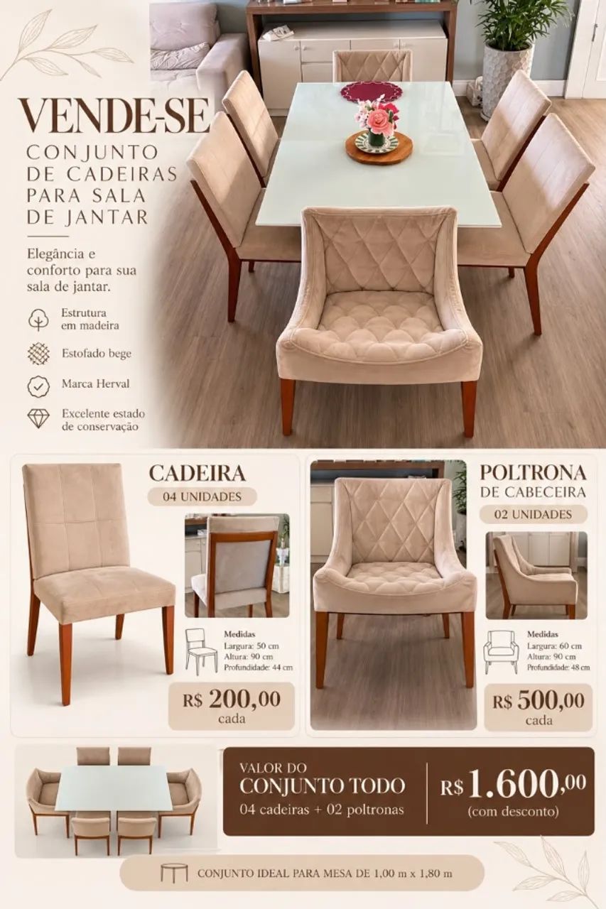 Cadeiras para mesa de jantar - Foto 4