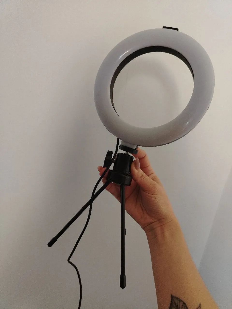 Ring light funcionando perfeitamente 