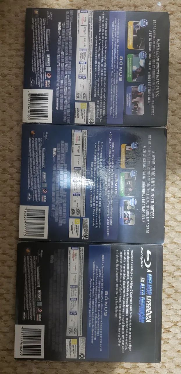 Trilogia X-Men 1,2, e 3 - 6 discos  bluray com luvas - Foto 2