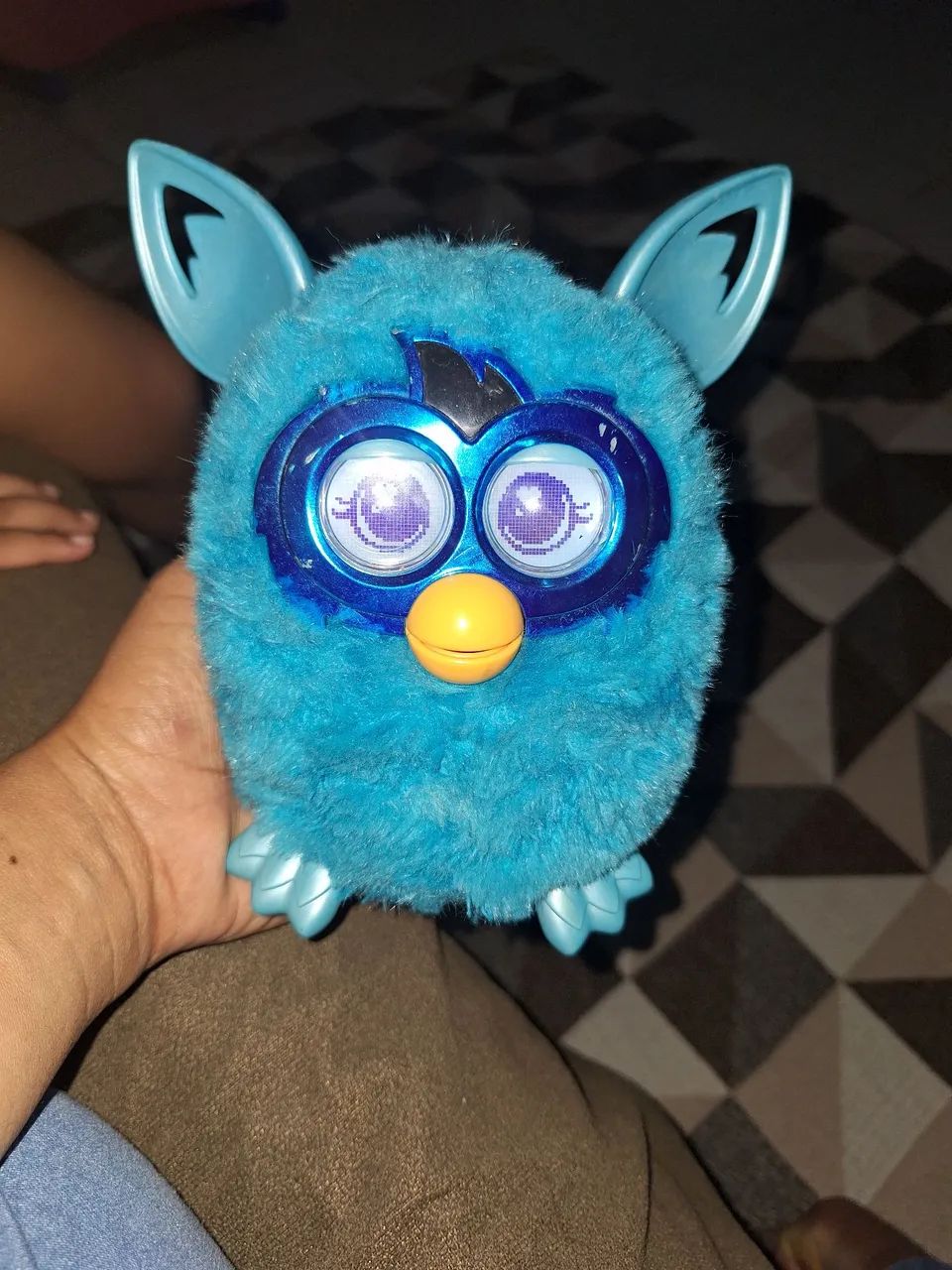 Furby boom azul funcionando perfeitamente importado idioma inglês.