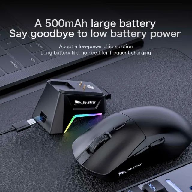 Mouse Gamer Smailwolf M3 PRO  Sensor 3311 Tri Mode com Base de Carregamento - Foto 3