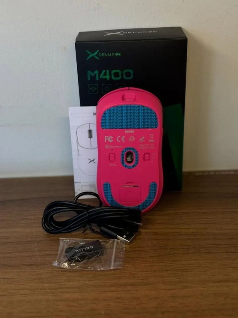 Mouse Gamer Delux M400 Rosa - 24.000 DPI Tri-Mode - Foto 3