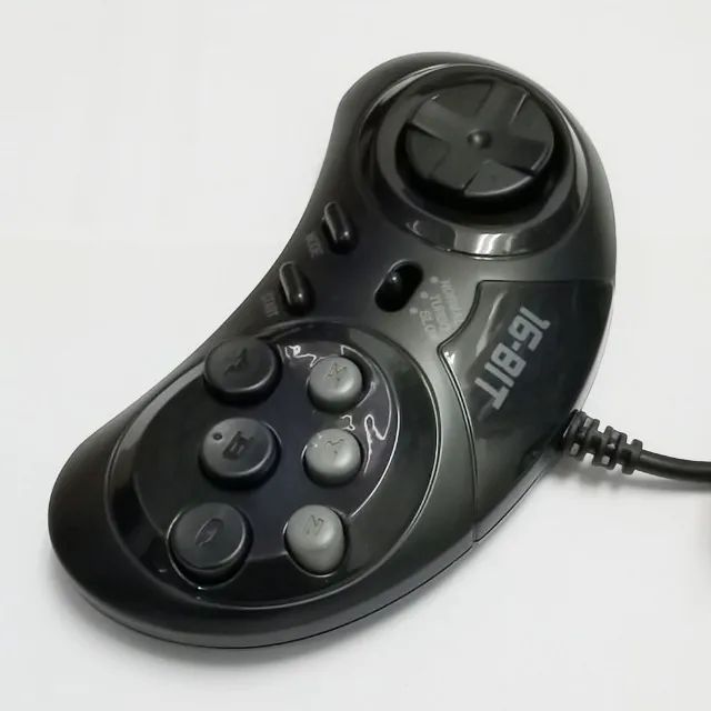 Par Controles Compatíveis Mega Drive 1, 2 E 3 Master System Preto - Foto 5