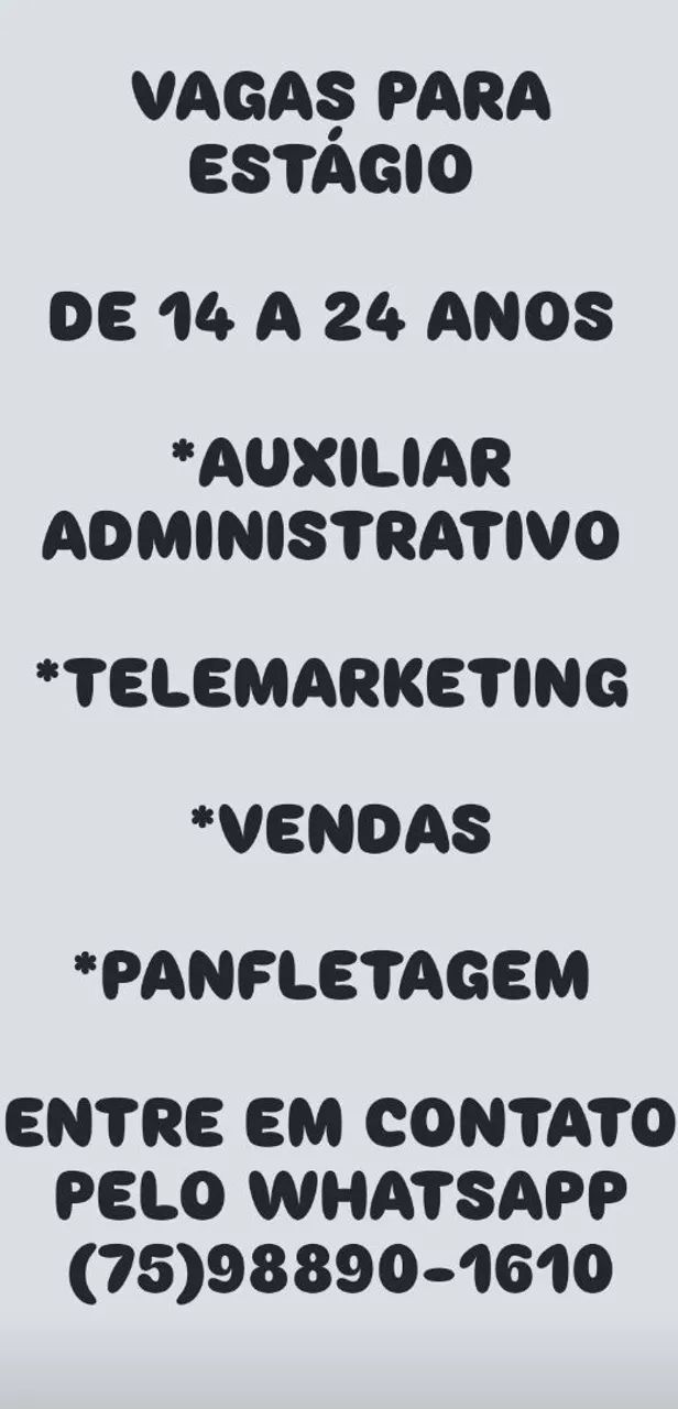 Vagas para estágio