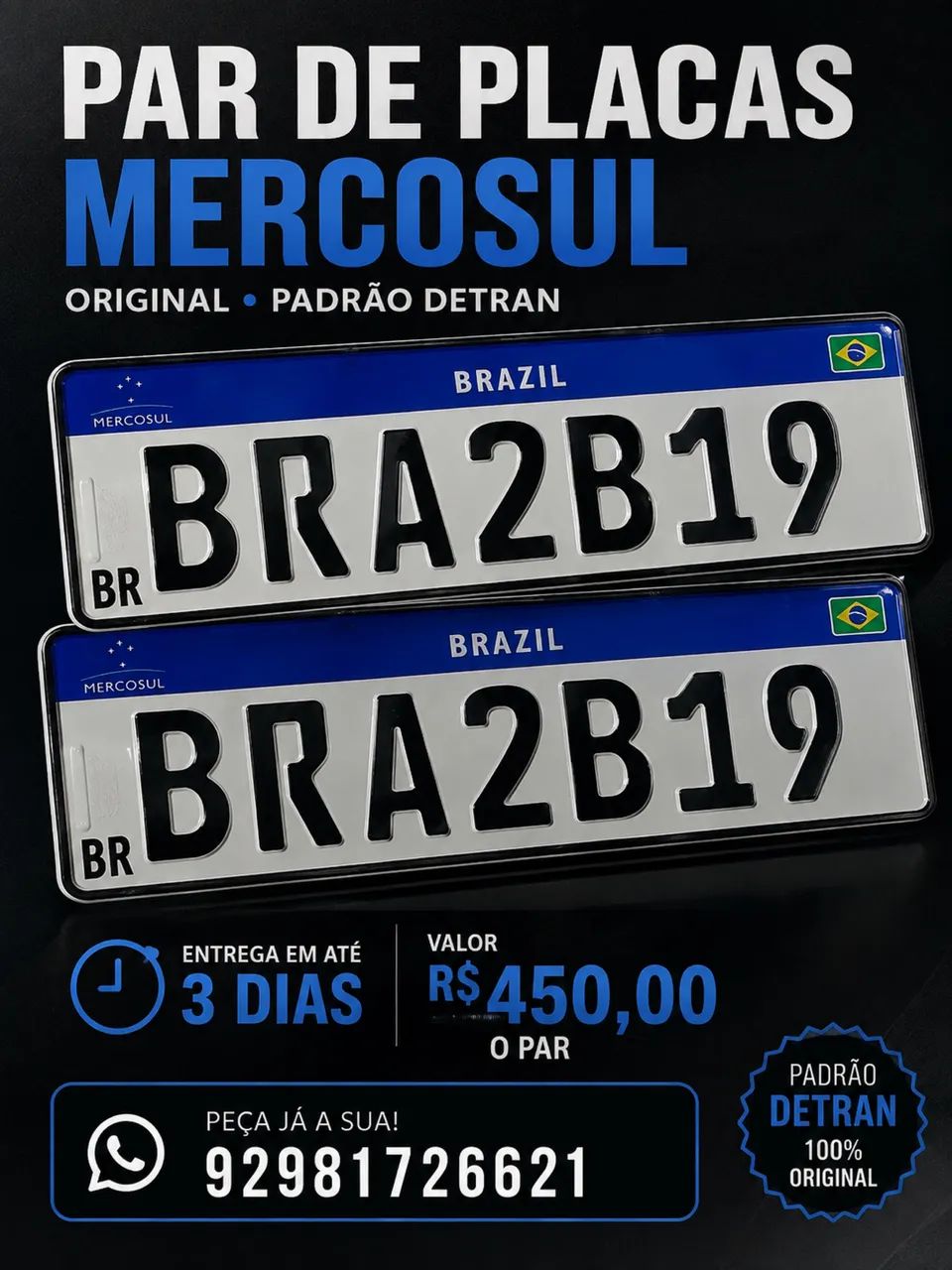 renove sua placa!