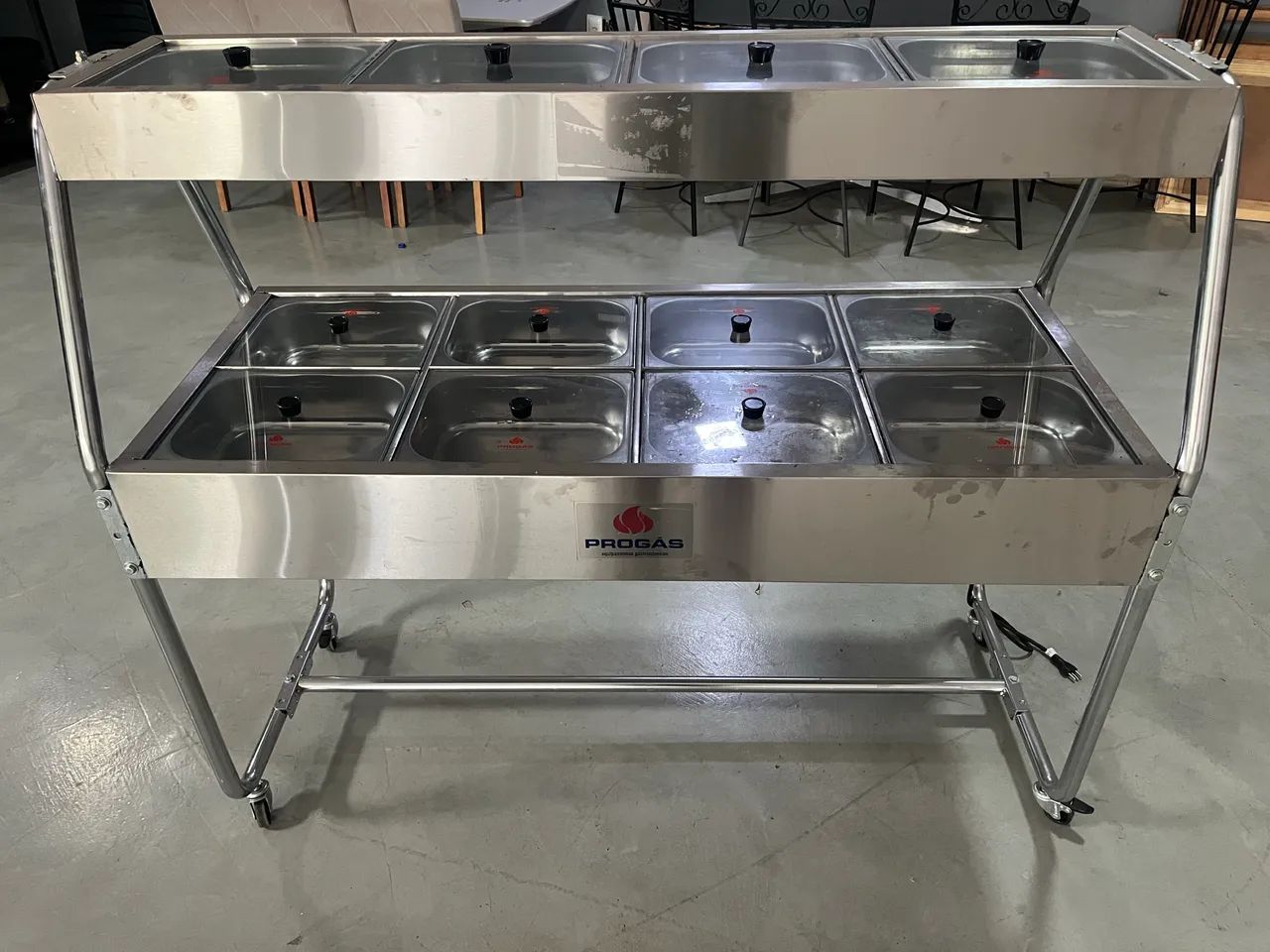 Buffet de inox quente e frio