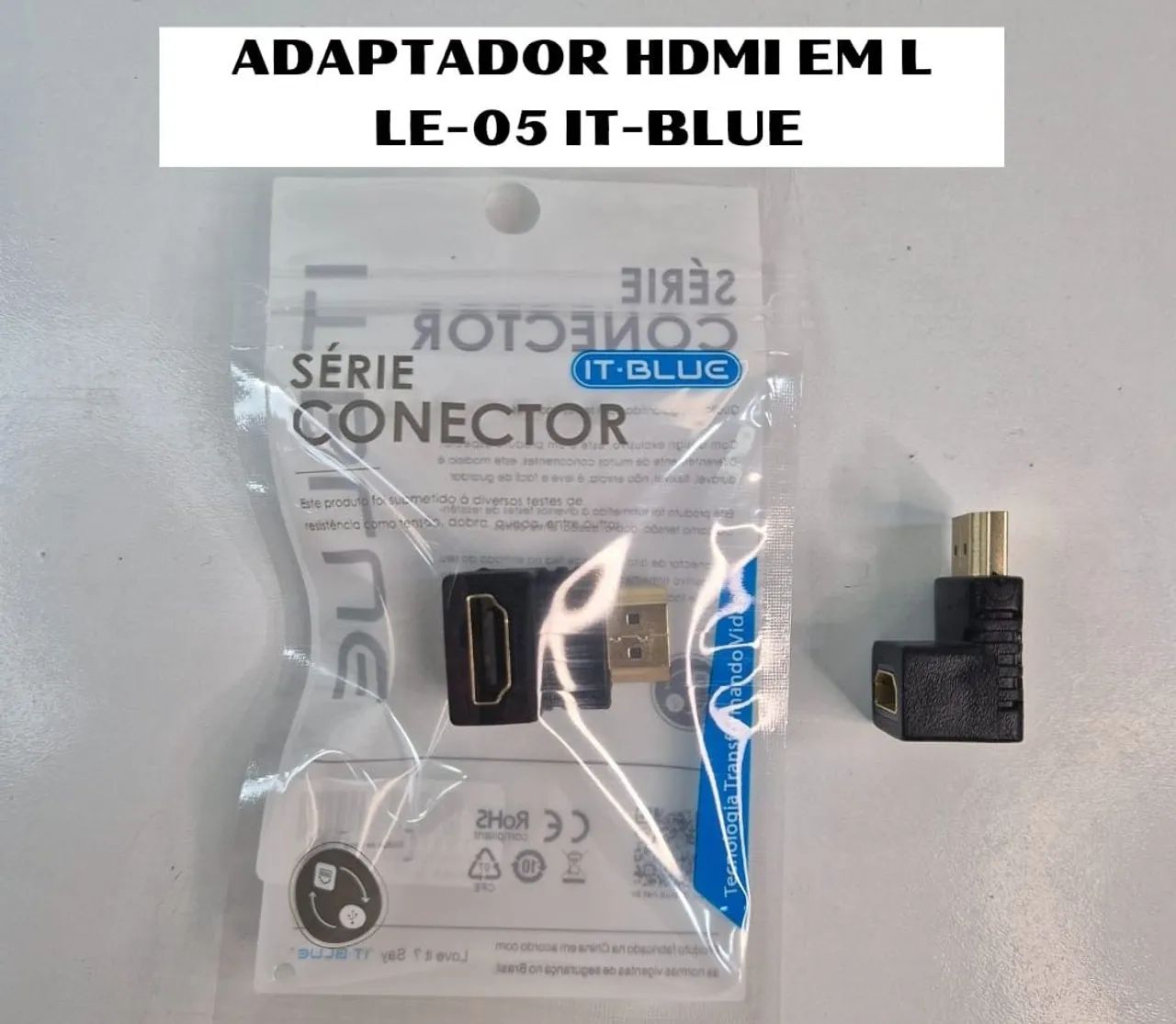 Adaptador L HDMI 90° Pra Tv Etc