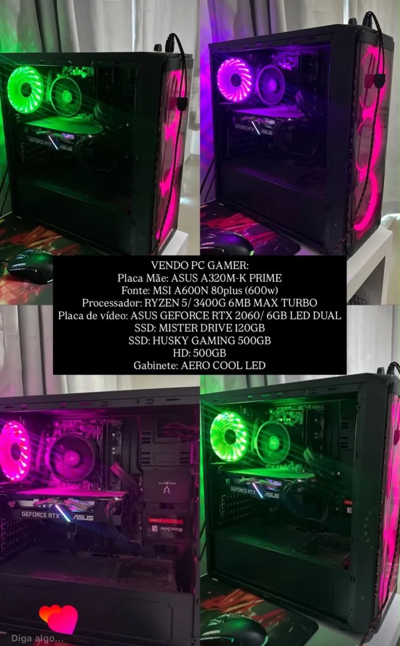 PC Gamer Ryzen 5 3400G + RTX 2060 6GB + SSD - Foto 2