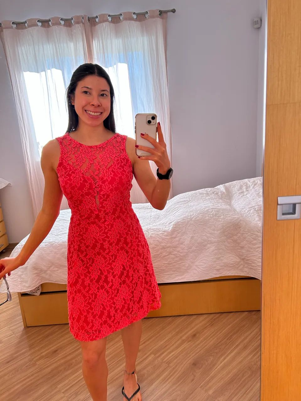 vestido rendado rosa P - Foto 5