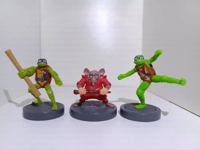 Colecionáveis Tartarugas Ninjas Ninja Turtles - Donatello, Leonardo e Mestre Splinter