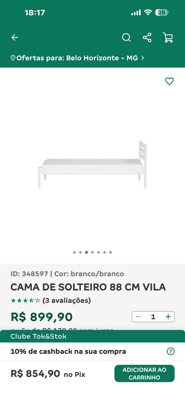 CAMA SOLTEIRO VILA TOK&STOK 88cm - Foto 5