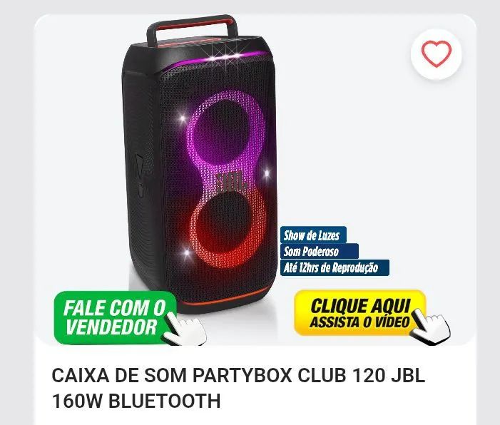 CAIXA DE SOM PARTXBOX CLUBE 120 JBL 160W BLUETOOTH  - Foto 2