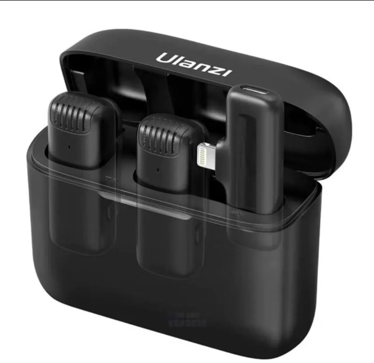 Lapela Microfone Duplo Sem Fio Com Estojo De Carregamento Para iphone - Foto 2