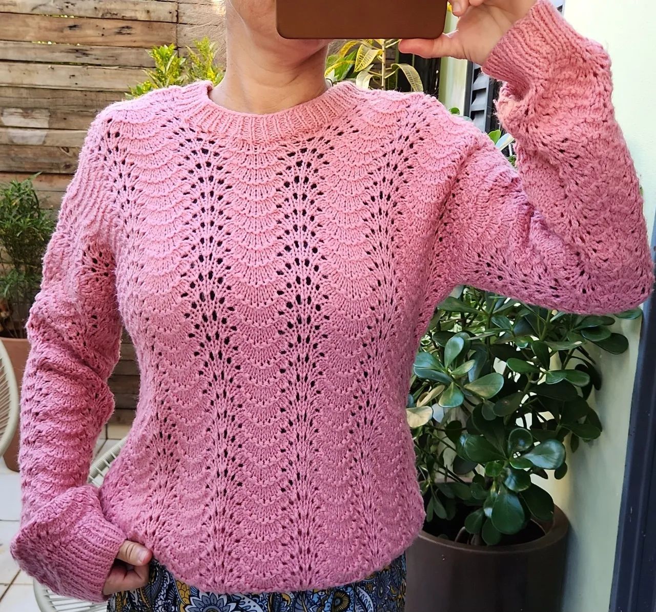 Blusa de Frio de Tricô Rosa  - Foto 2