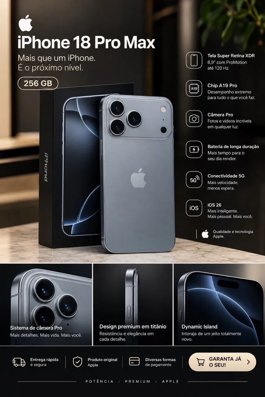 iPhone 18 Pro Max 256gb - LACRADO - Foto 4