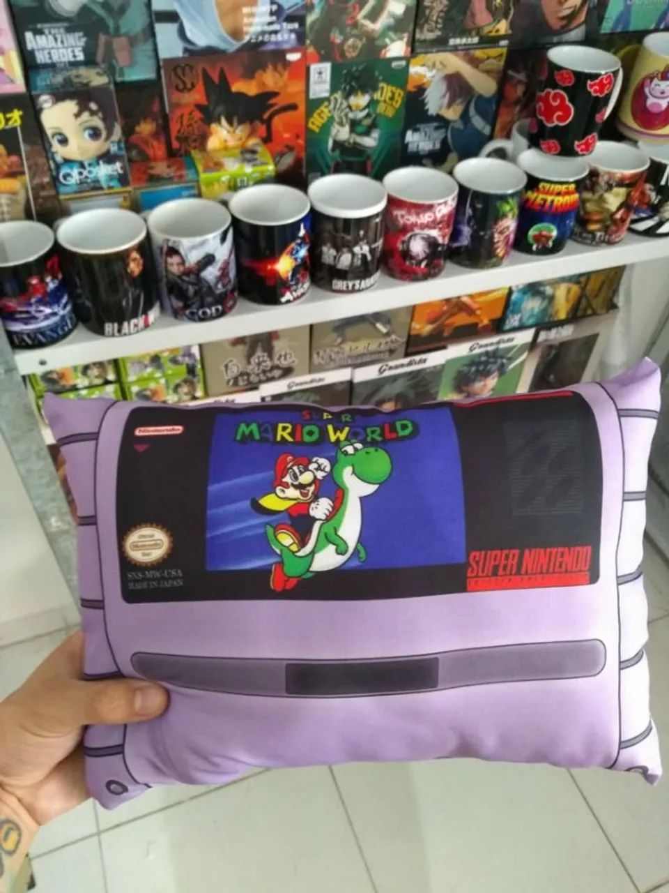 Almofada Super Mario World - NerdDog Store Snes Luigi Toad Bowser Yoshi Cartucho Nintendo - Foto 2