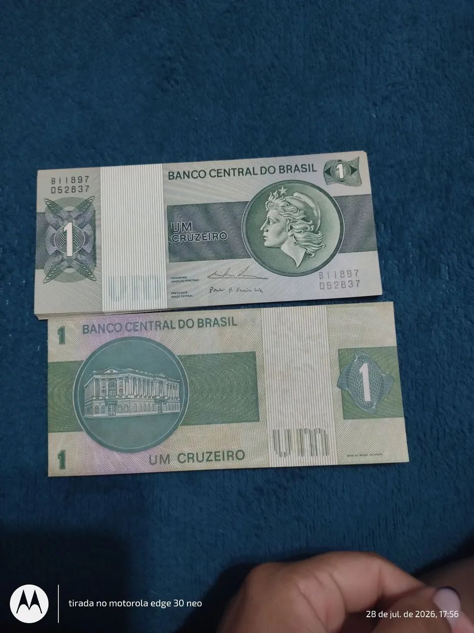 Cédulas de cruzeiro sequência de números  - Foto 2