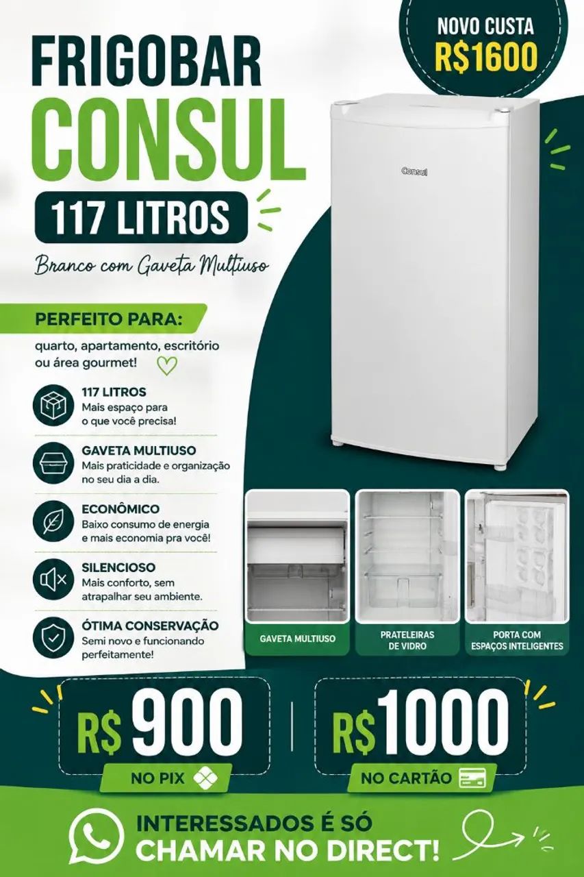 Frigobar Consul 117L branco - Foto 2