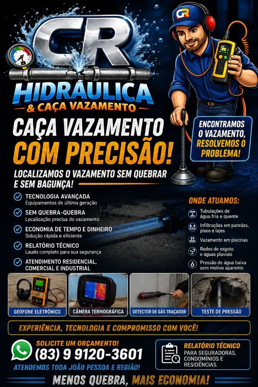 Caça vazamento e hidráulica 