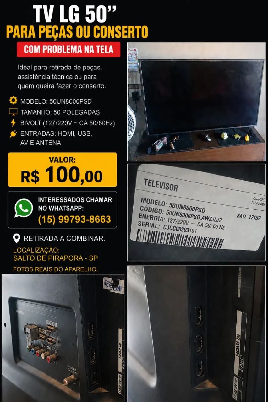 TV LG 50" PRA RETIRAR PEÇAS  - Foto 4