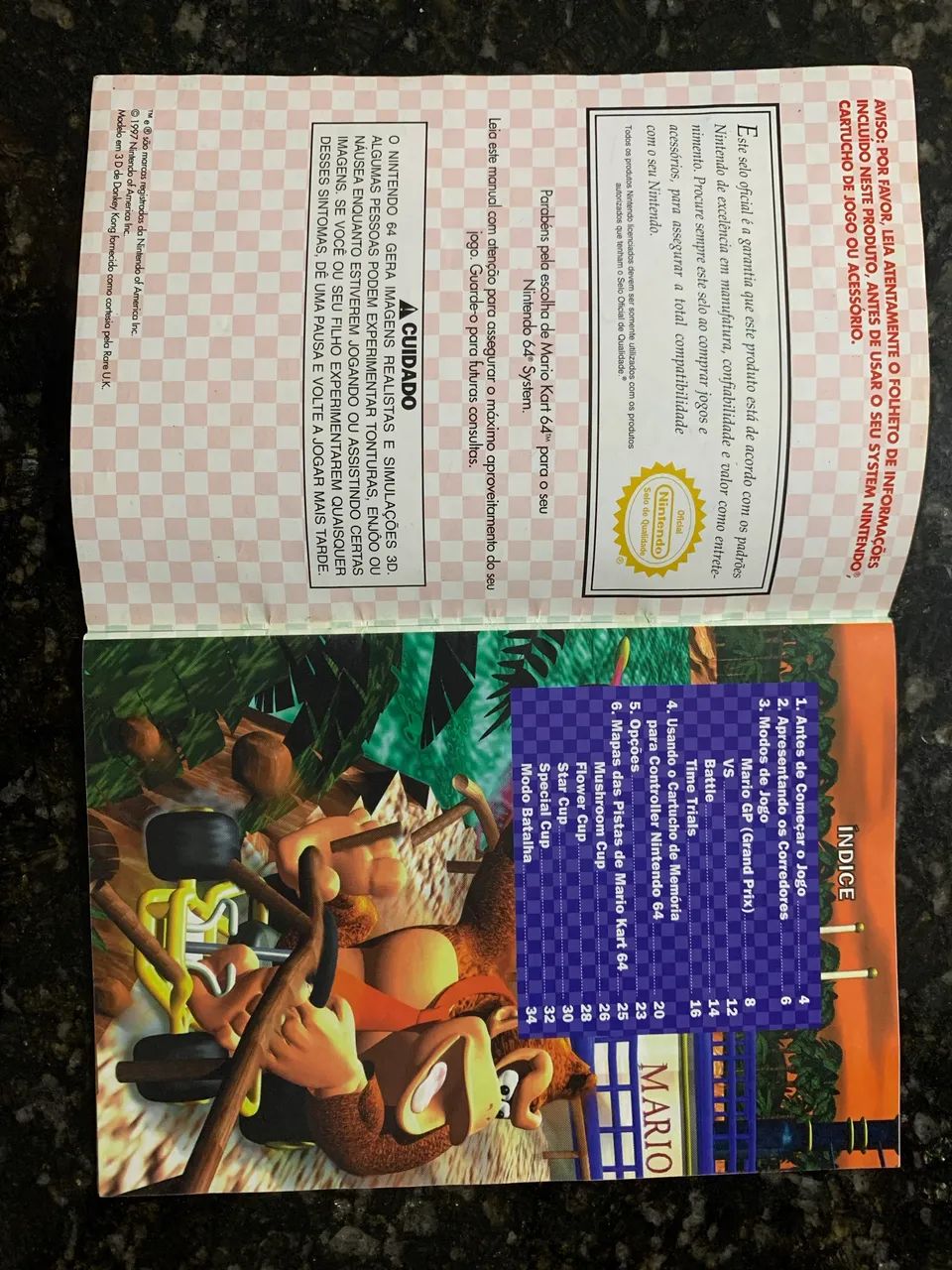 Manual de Instruções Mário Kart 64 - Nintendo 64 - ORIGINAL - Foto 2