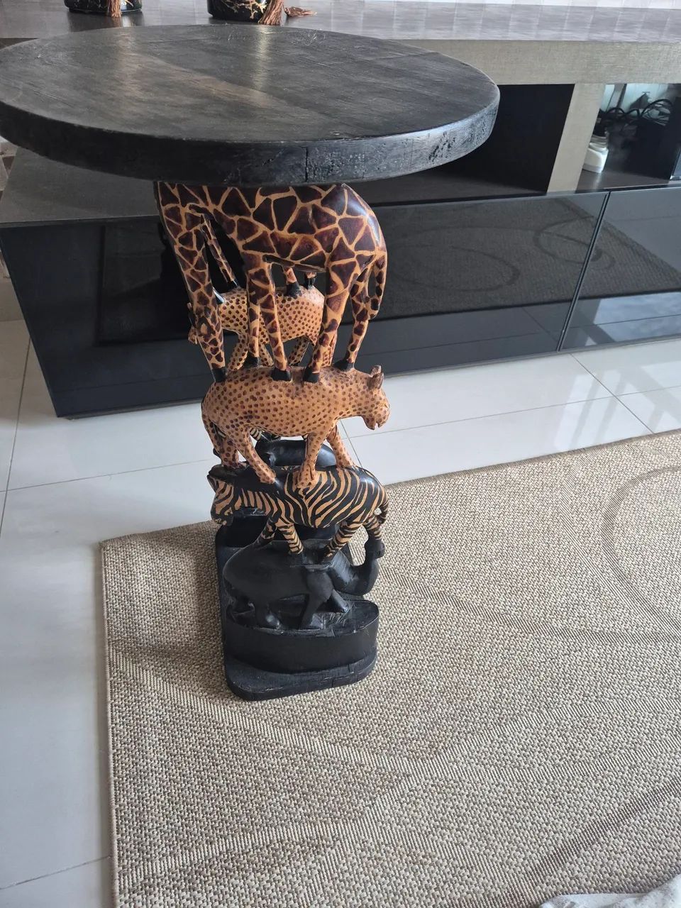 Mesa lateral decorativa africana - Foto 4