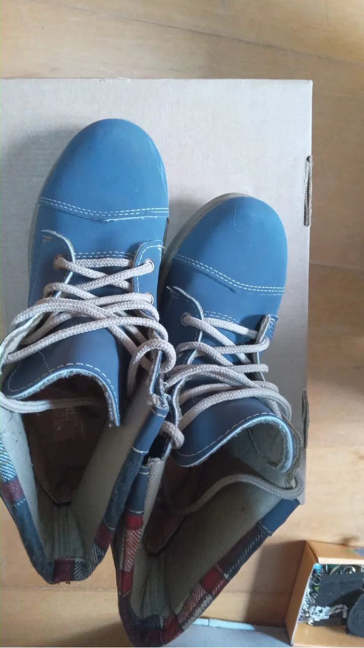 Bota feminina azul nº35 - Foto 5