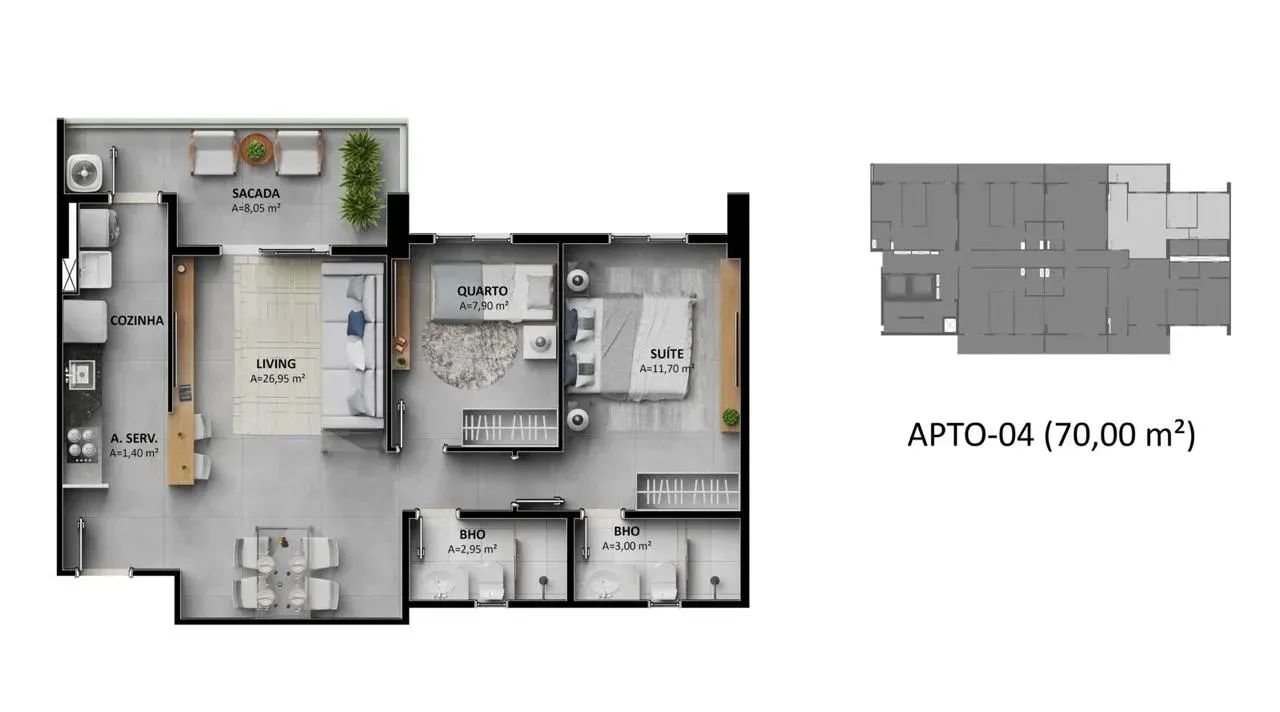 Inovar Residence - 70m2 - 2 quartos - Prox. da praça Batista Campos - Foto 3
