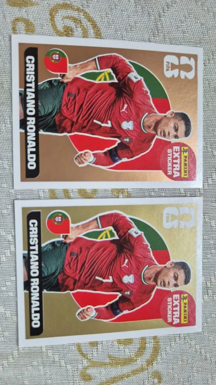 Figurinhas Extra - Cristiano Ronaldo Ouro e Bronze - Copa do Mundo 2026