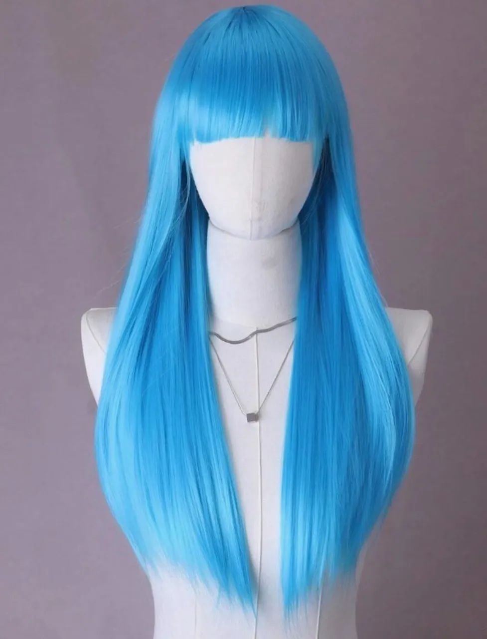 Peruca Azul Royal Reta com Franja Cosplay 