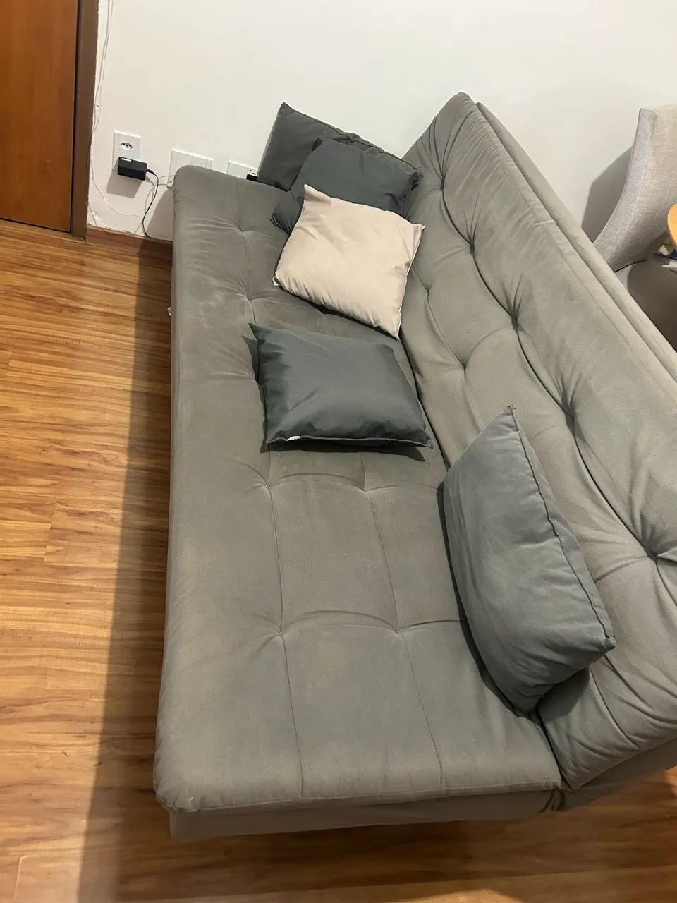 Sofá cama-cinza  - Foto 4