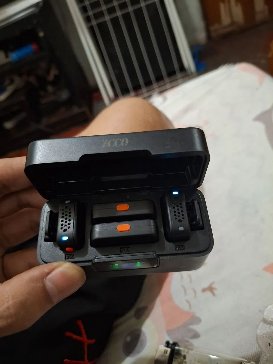 Microfone Zcco Sem Fio Duplo Lapela Preto