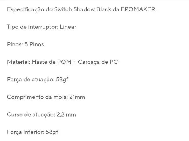 Switch EPOMAKER shadow Black 100 peças - Foto 3