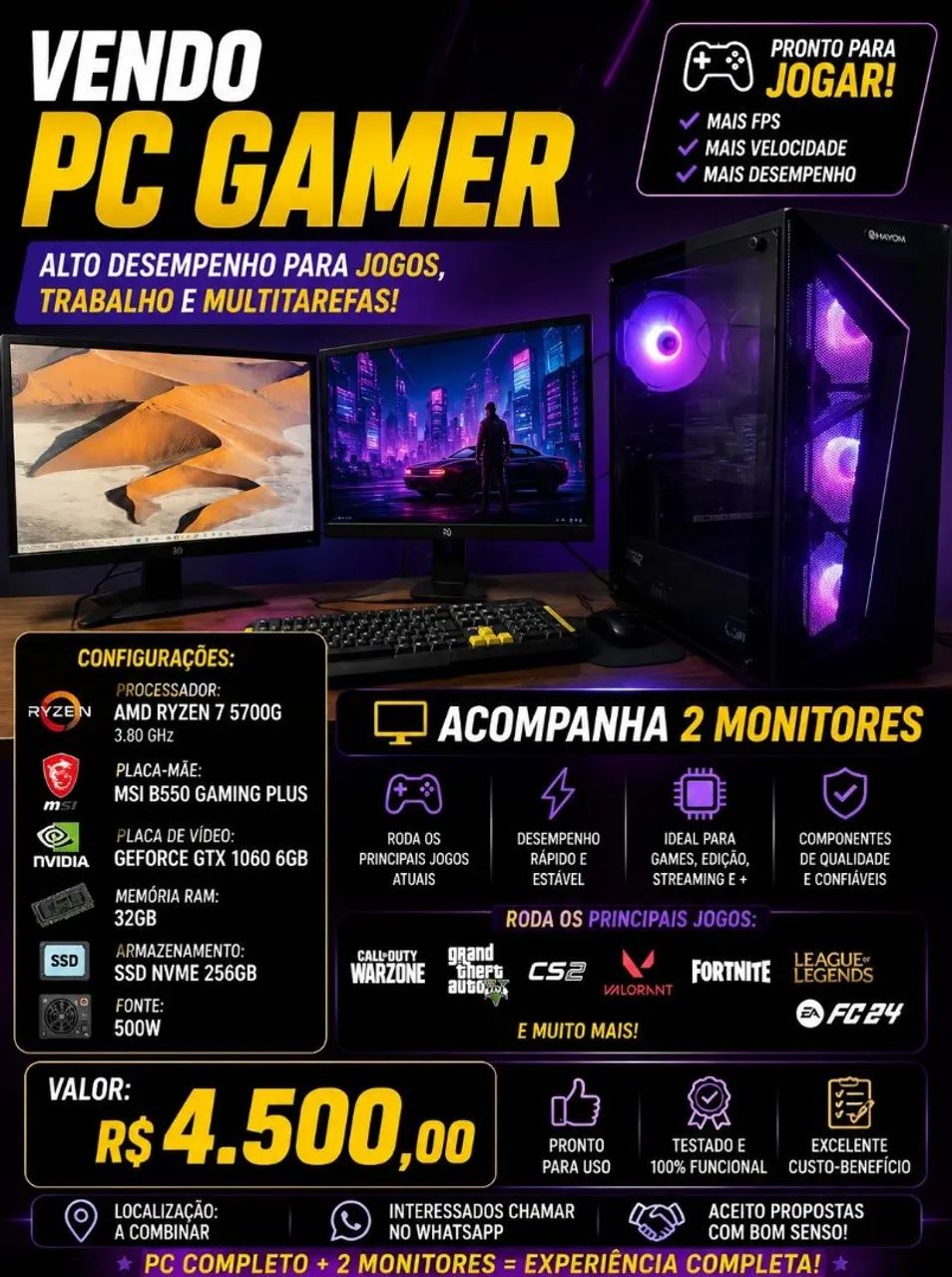 Vendo computador Gamer 