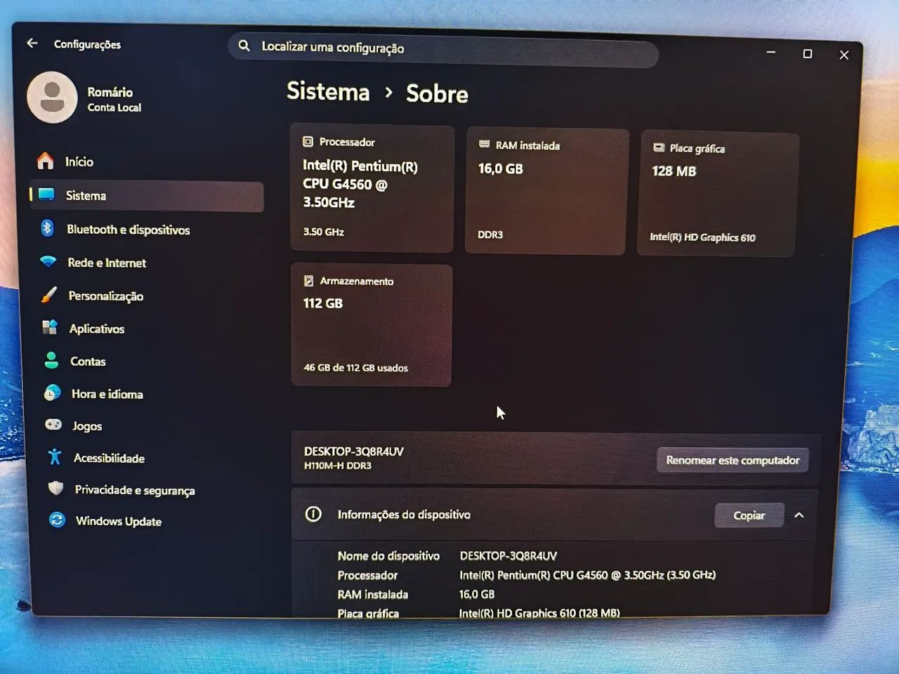 PC Desktop Slim, Processador Intel 7 Geração, 16gb de Ram e 120gb SSD. - Foto 4