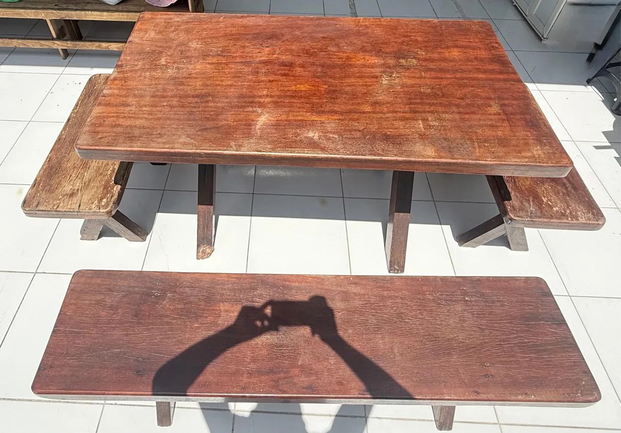 Mesa com bancos de Madeira  - Foto 2