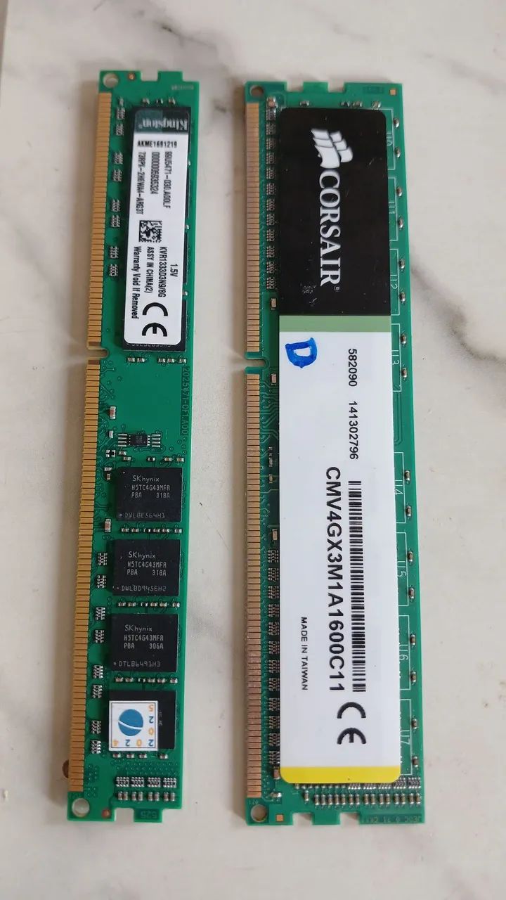 2 pentes de Memória DDR3 no estado 