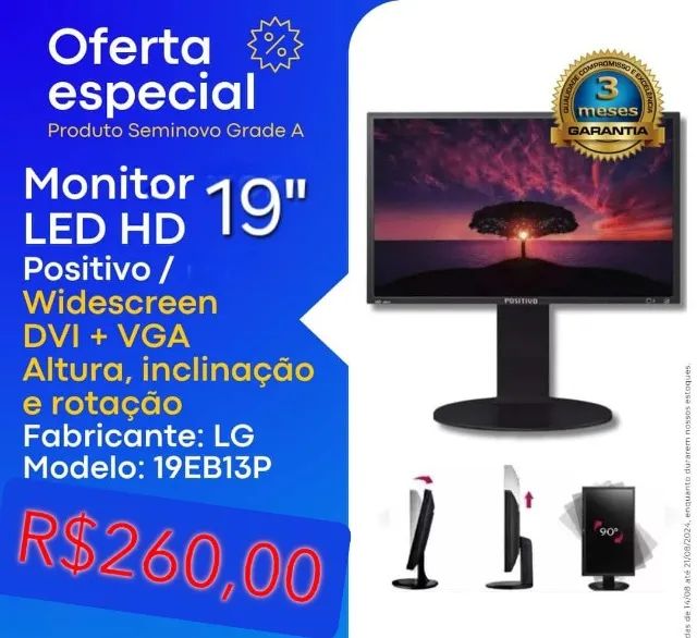 Monitor LED HD 19'' LG Widescreen DVI + VGA