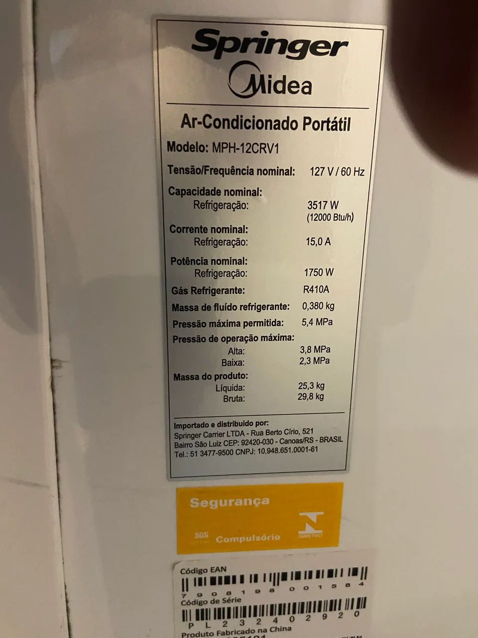 Ar condicionado springer 12000 BTS/h - Foto 3