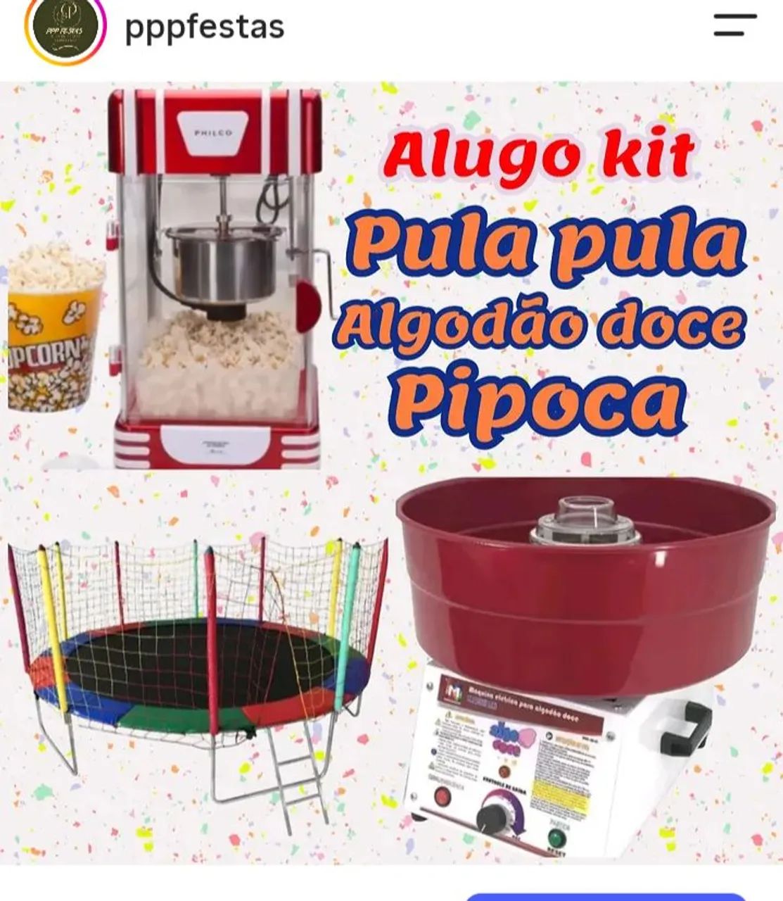 algodão doce pula pula e pipoca  - Foto 2