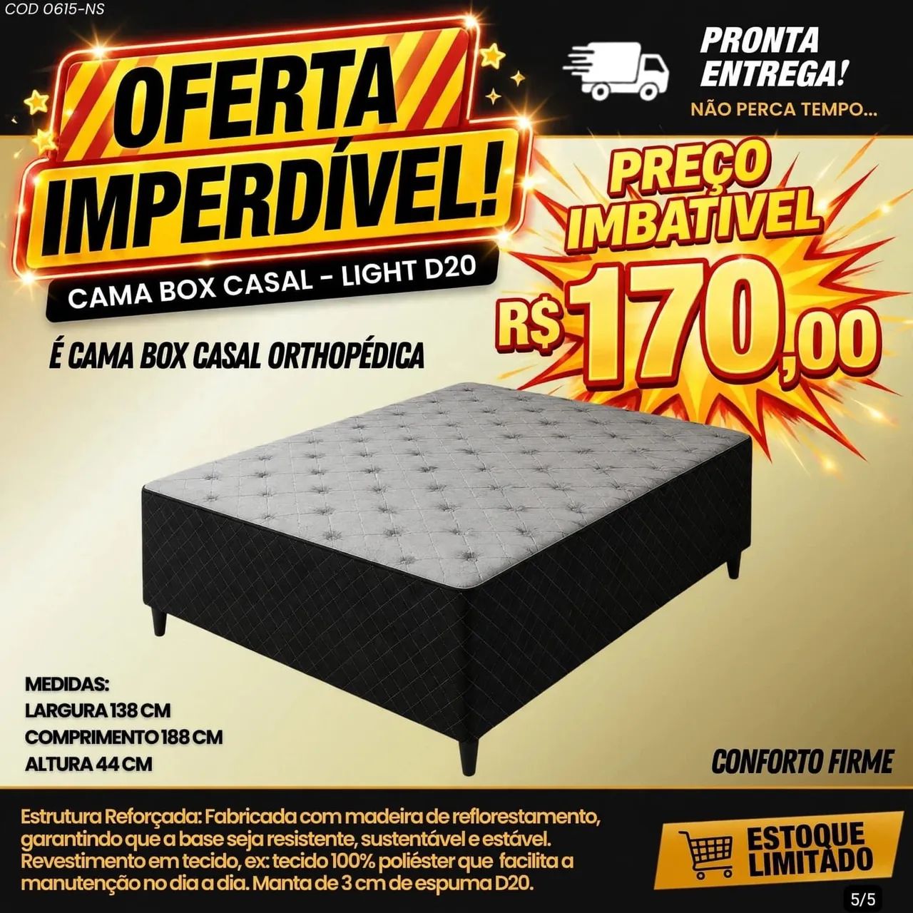 Cama Box Casal Light D20